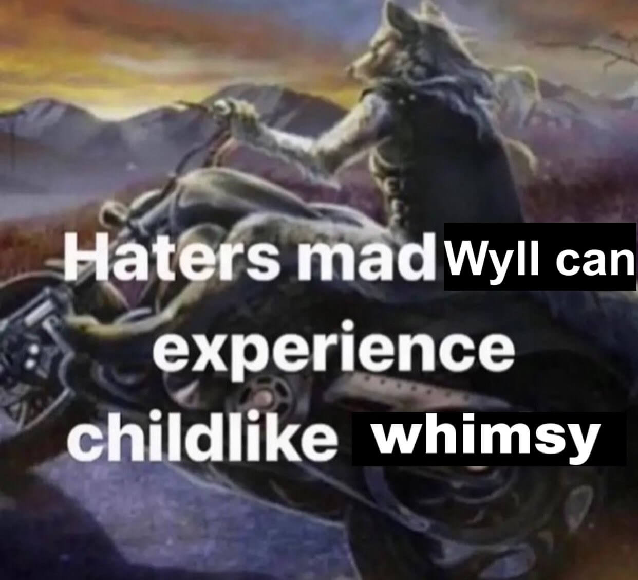 Haters mad Wyll can experience childlike whimsy